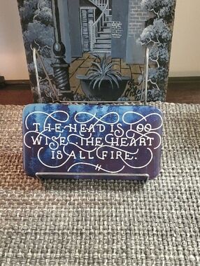 Owlcrate 2018 Blue/ Purple Script Print Wallet Clutch - Women Bags Wallets